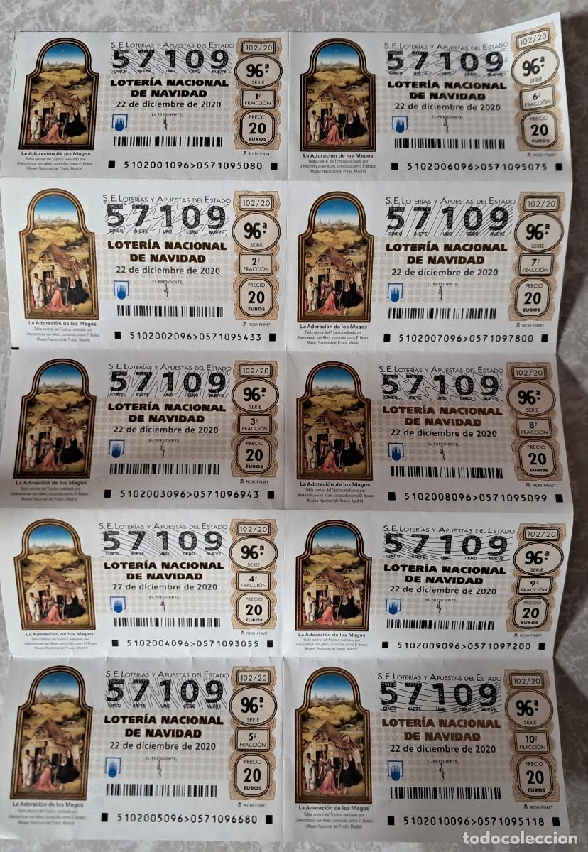 National Spanish Lottery: billete, lote de 10 d&eacute;cimos de loter&iacute;a nacional de dia 22-12-2020, sorteo de navidad.