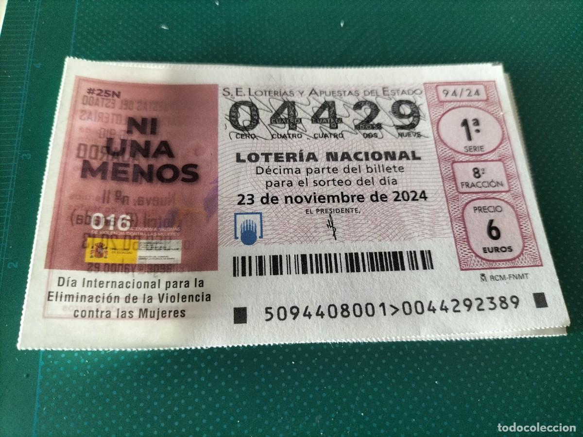 Loterie Nationale: 1 D&Eacute;CIMO LOTERIA SABADO - 23 NOVIEMBRE 2024 - 94/24 - DIA INTERNACIONAL ELIMINACION VIOLENCIA MUJER
