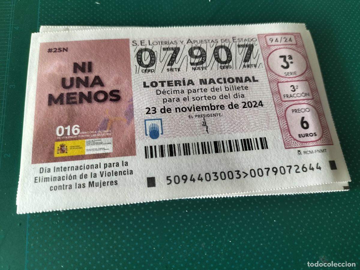 Loterie Nationale: 1 D&Eacute;CIMO LOTERIA SABADO - 23 NOVIEMBRE 2024 - 94/24 - DIA INTERNACIONAL ELIMINACION VIOLENCIA MUJER