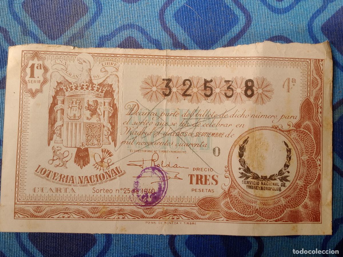 Loter&iacute;a nacional: Loter&iacute;a A&ntilde;o 1940 Sorteo 25 Administraci&oacute;n de San Sebasti&aacute;n