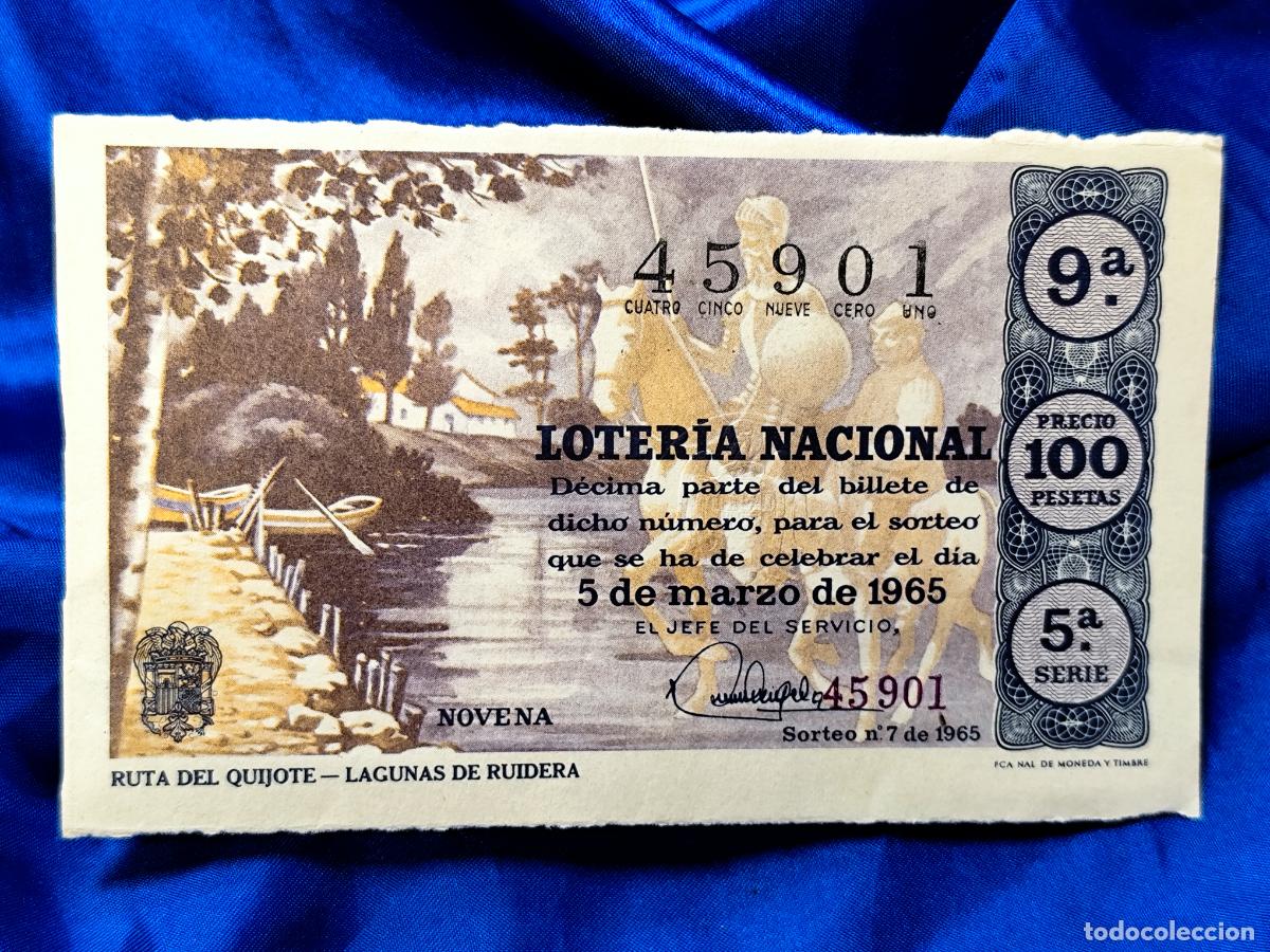 Loter&iacute;a nacional: Loteria Nacional - 5 de marzo de 1965 - Ruta del Quijote - Laguna de Ruideras