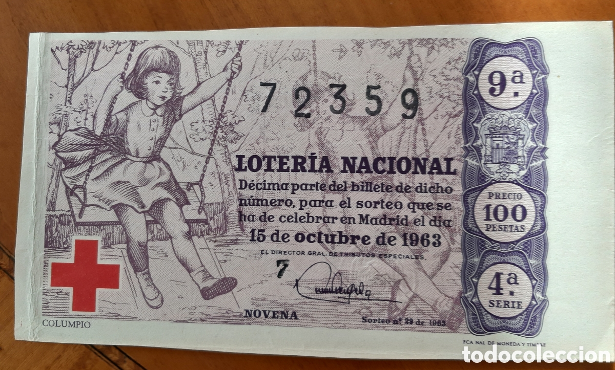 Loter&iacute;a Nacional: Loter&iacute;a nacional. D&eacute;cimo 1963. R7775