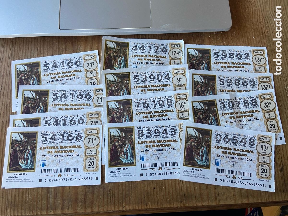 Loter&iacute;a Nacional: R27967 LOTE 12 DECIMOS CUPONES LOTERIA NACIONAL DE NAVIDAD (22-12-2024)