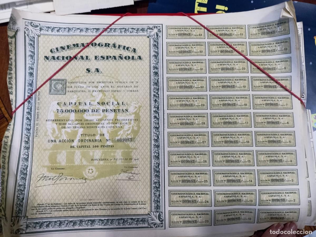 Loter&iacute;a Nacional: Acciones Cinematogr&aacute;fica Nacional Espa&ntilde;ola S.A. 1928