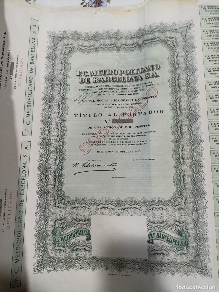 Loter&iacute;a Nacional: Acciones Metropolitano de Barcelona S.A. 1923