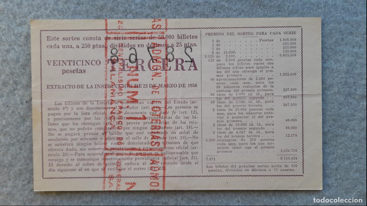 Loter&iacute;a nacional: D&eacute;cimo. Sorteo n&ordm; 5 de 1962. - Foto 2