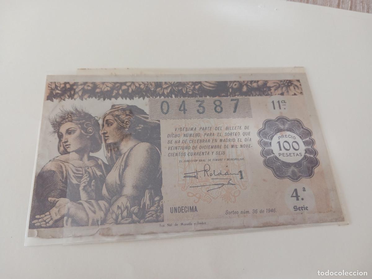 Lotteria Nationale Spagnola: DECIMO DE LOTERIA NACIONAL A&Ntilde;O 1946 SORTEO N&ordm; 36