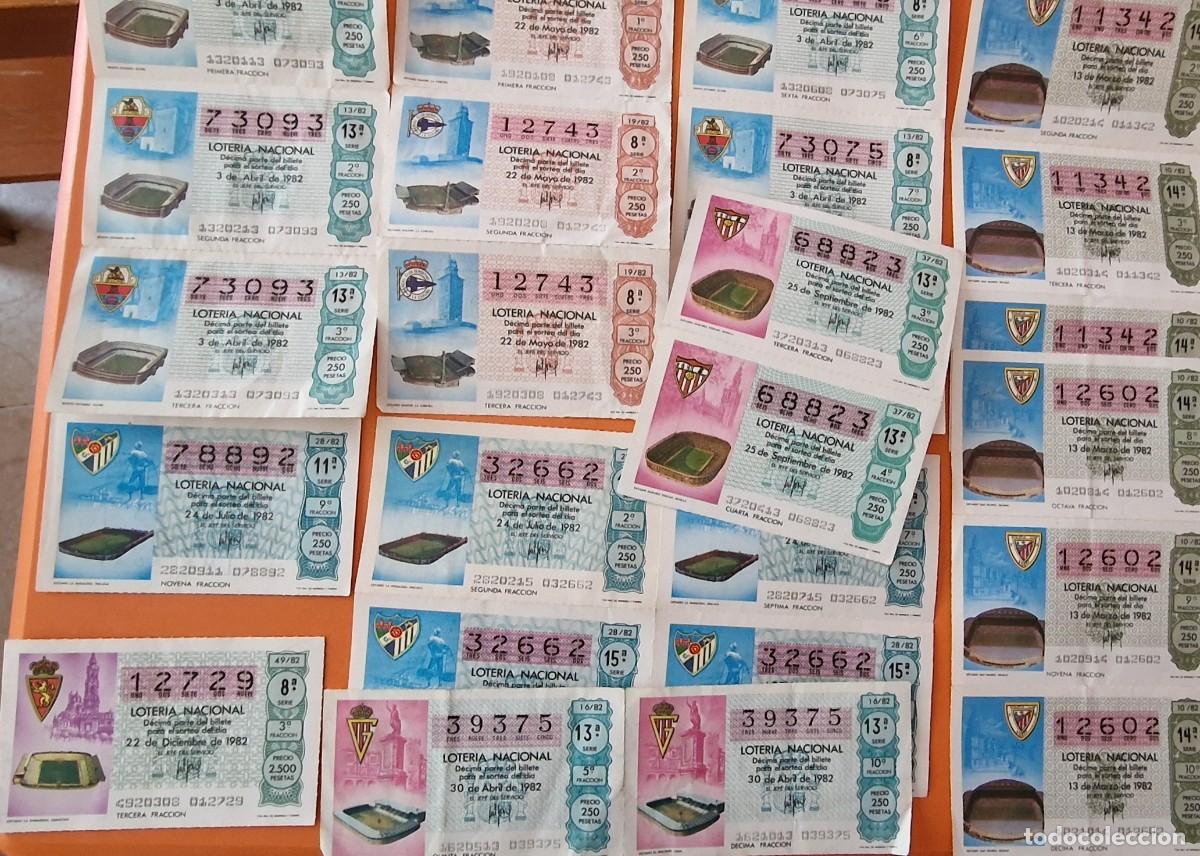 Loter&iacute;a nacional: 24 billetes de loteria 1982 dedicados al Mundial de f&uacute;tbol