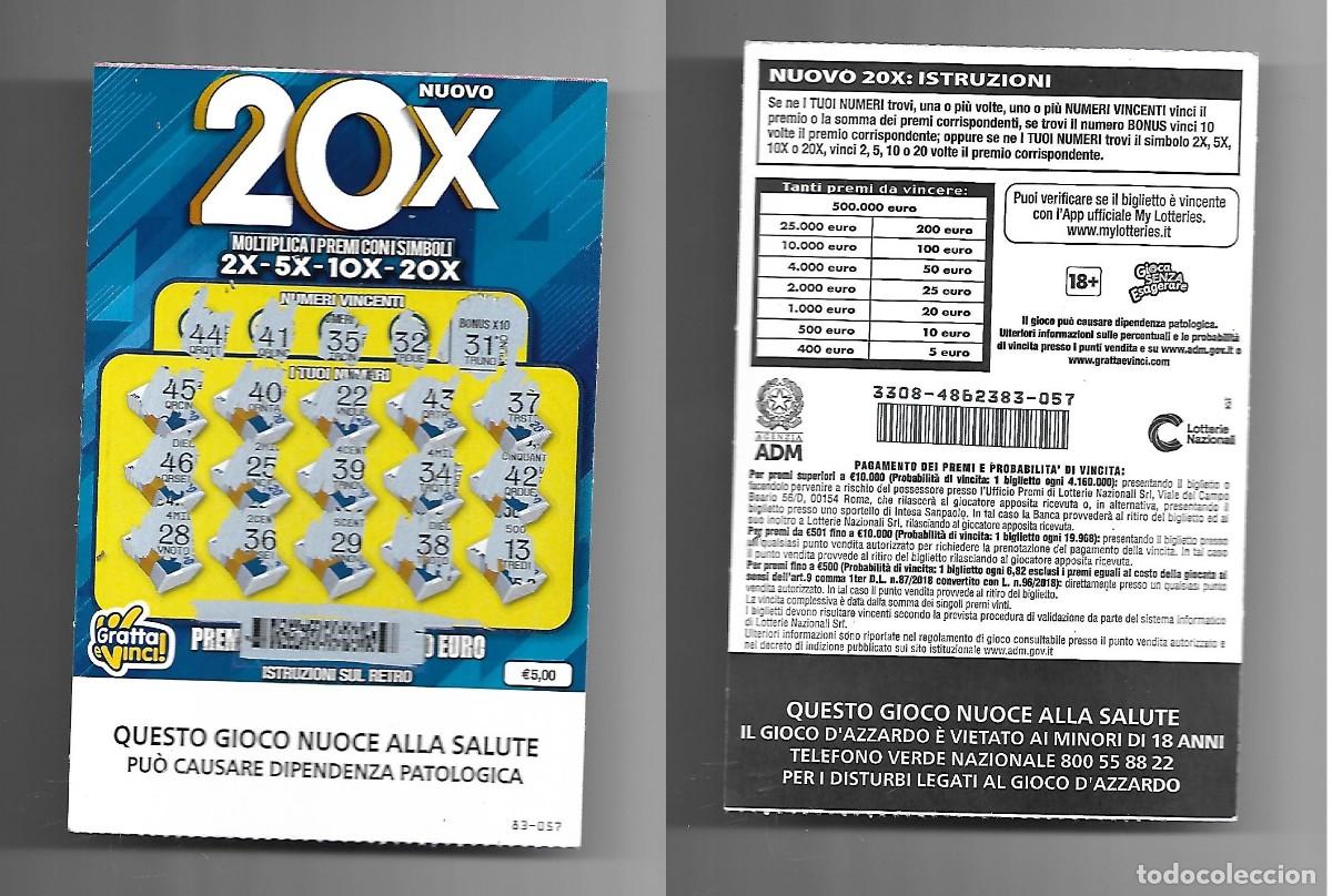 Loter&iacute;a Nacional: Gratta e Vinci - Nuovo 20X - Lotto 3308