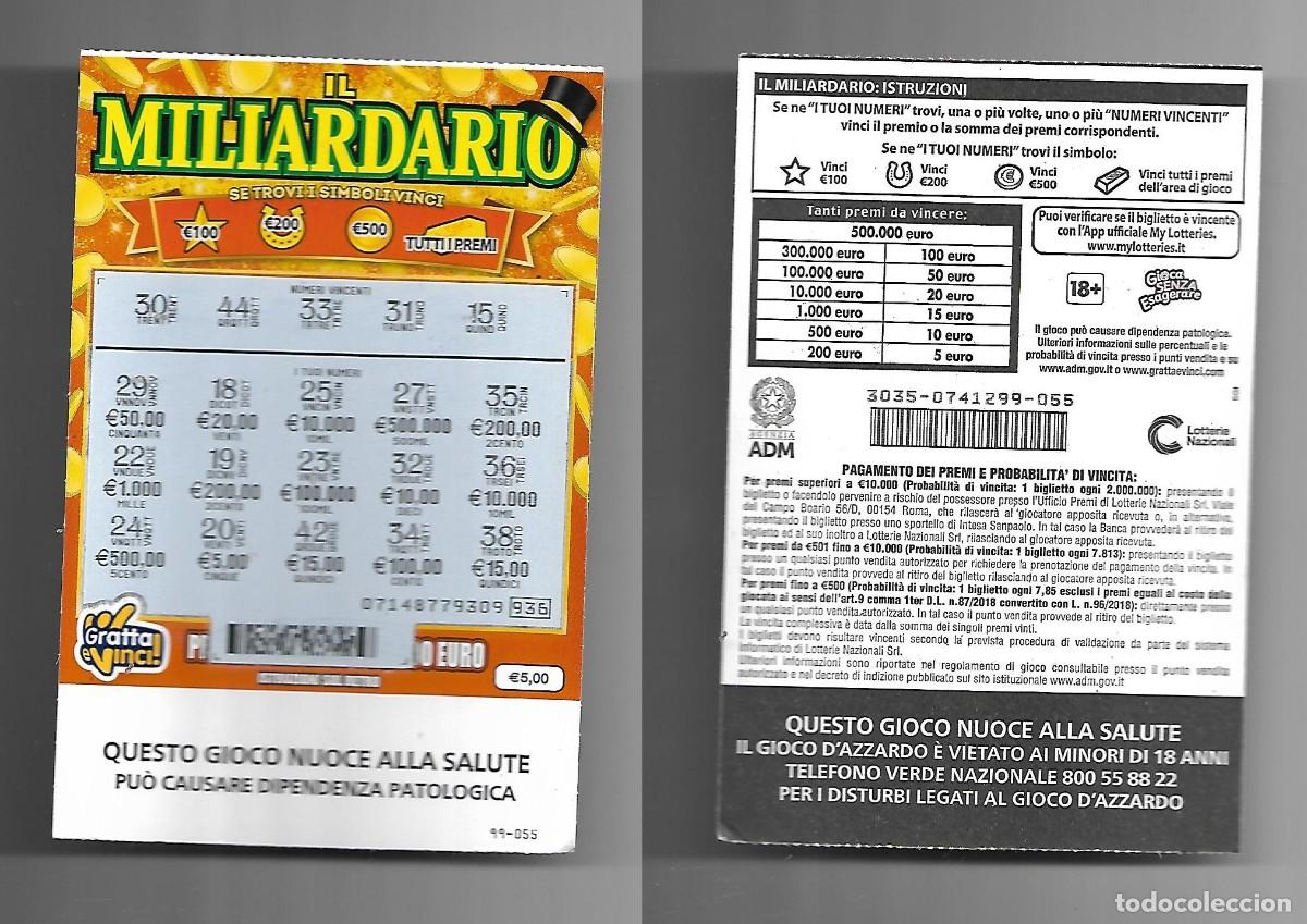 Loter&iacute;a nacional: Gratta e Vinci - il Miliardario - Lotto 3035 - II