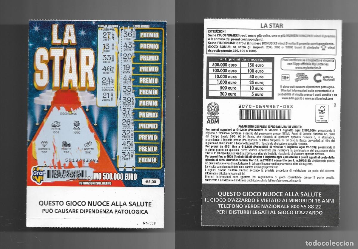 Loter&iacute;a nacional: Gratta e Vinci - La Star - Lotto 3070