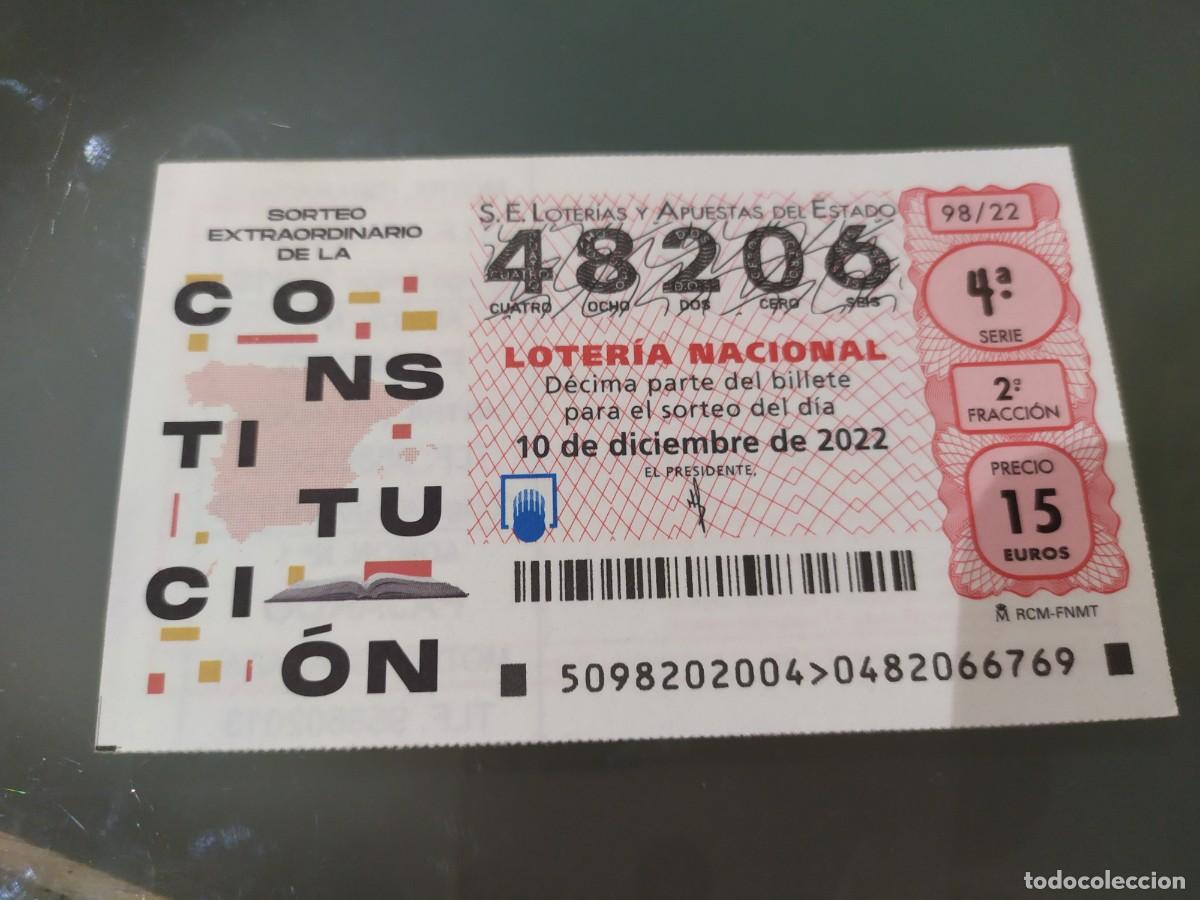 Loterie Nationale: 1 DECIMO LOTERIA SABADO 10 DICIEMBRE 2022 - 98/22 CONSTITUCI&Oacute;N ESPA&Ntilde;OLA - SORTEO EXTRAORDINARIO