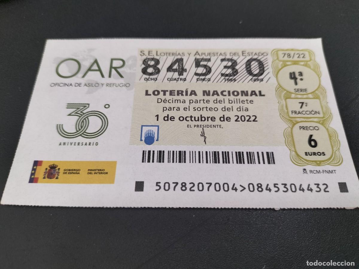 Nationale spanische Lotterie: 1 DECIMO LOTERIA JUEVES 6 OCTUBRE 2022 79/22 CIERVO CUEVA DE ALTAMIRA - PINTURAS RUPESTRES CANTABRIA