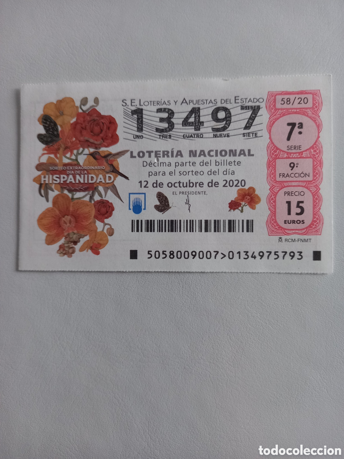 National Spanish Lottery: LOTER&Iacute;A 12 OCTUBRE 2020 - SORTEO EXTRAORDINARIO D&Iacute;A DE LA HISPANIDAD