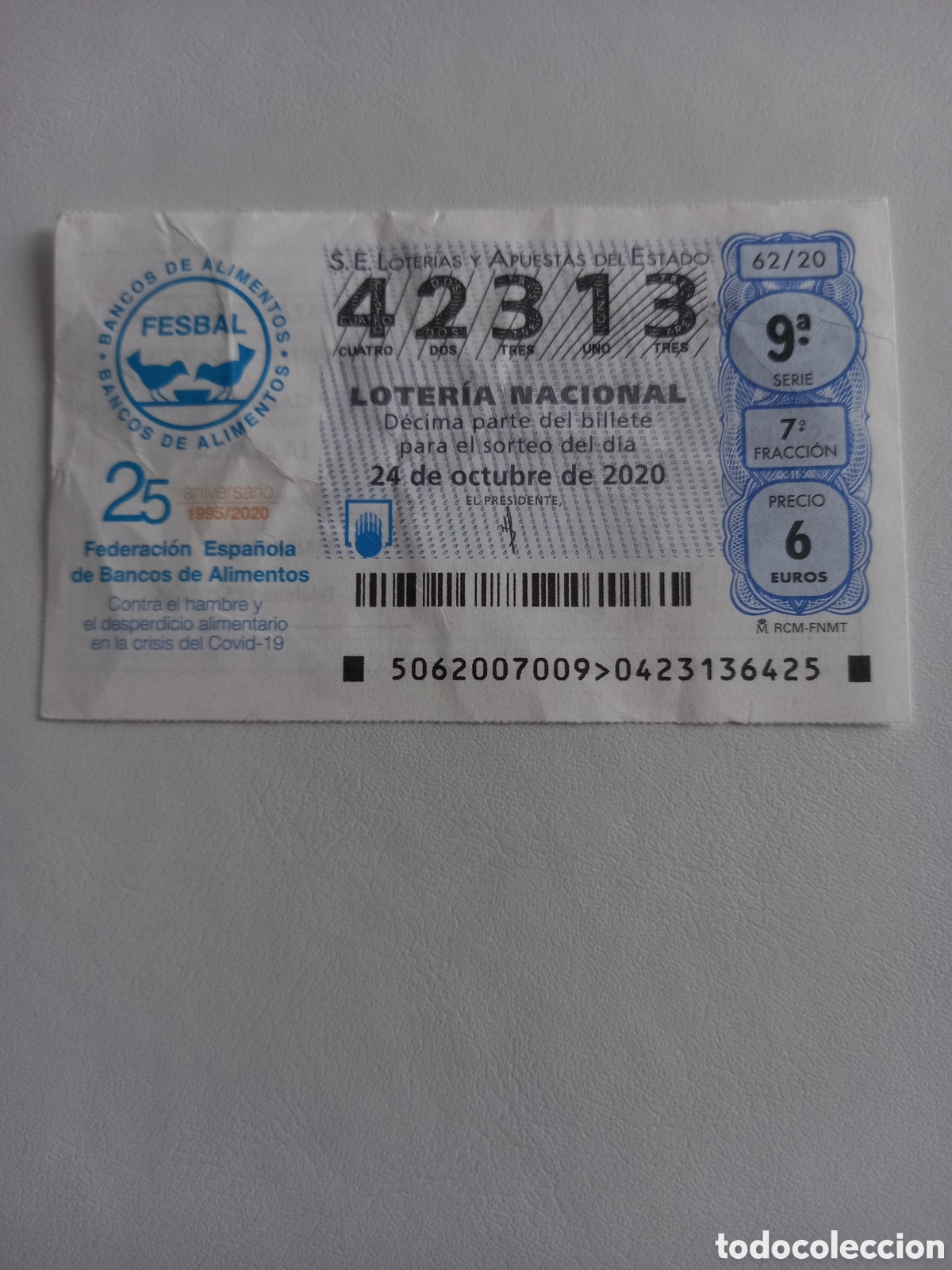 National Spanish Lottery: LOTER&Iacute;A 24 OCTUBRE 2020 - 25 ANIVERSARIO FEDERACI&Oacute;N ESPA&Ntilde;OLA DE BANCOS DE ALIMENTOS