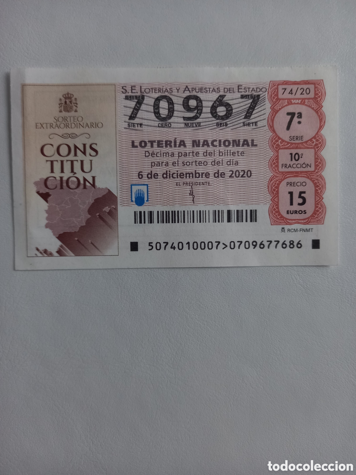 National Spanish Lottery: LOTER&Iacute;A 6 DICIEMBRE 2020 - SORTEO EXTRAORDINARIO CONSTITUCI&Oacute;N