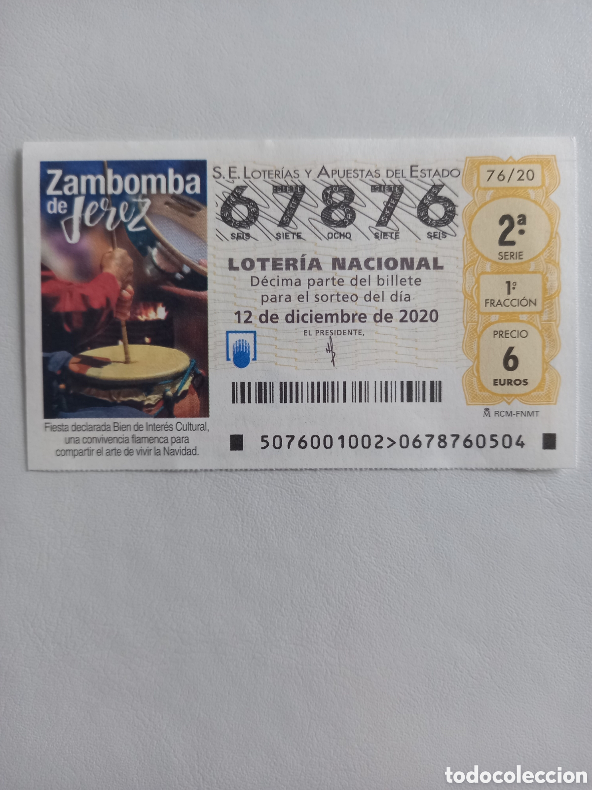 National Spanish Lottery: LOTER&Iacute;A 12 DICIEMBRE 2020 - ZAMBOMBA DE JEREZ. FIESTA DECLARADA BIEN DE INTER&Eacute;S CULTURAL