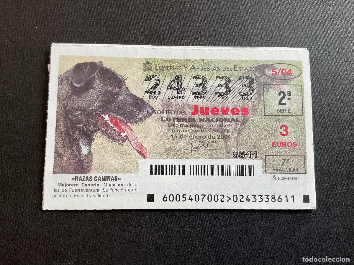 National Spanish Lottery: DECIMO LOTERIA JUEVES N&ordm; 24333 SORTEO 05 A&Ntilde;O 2004.