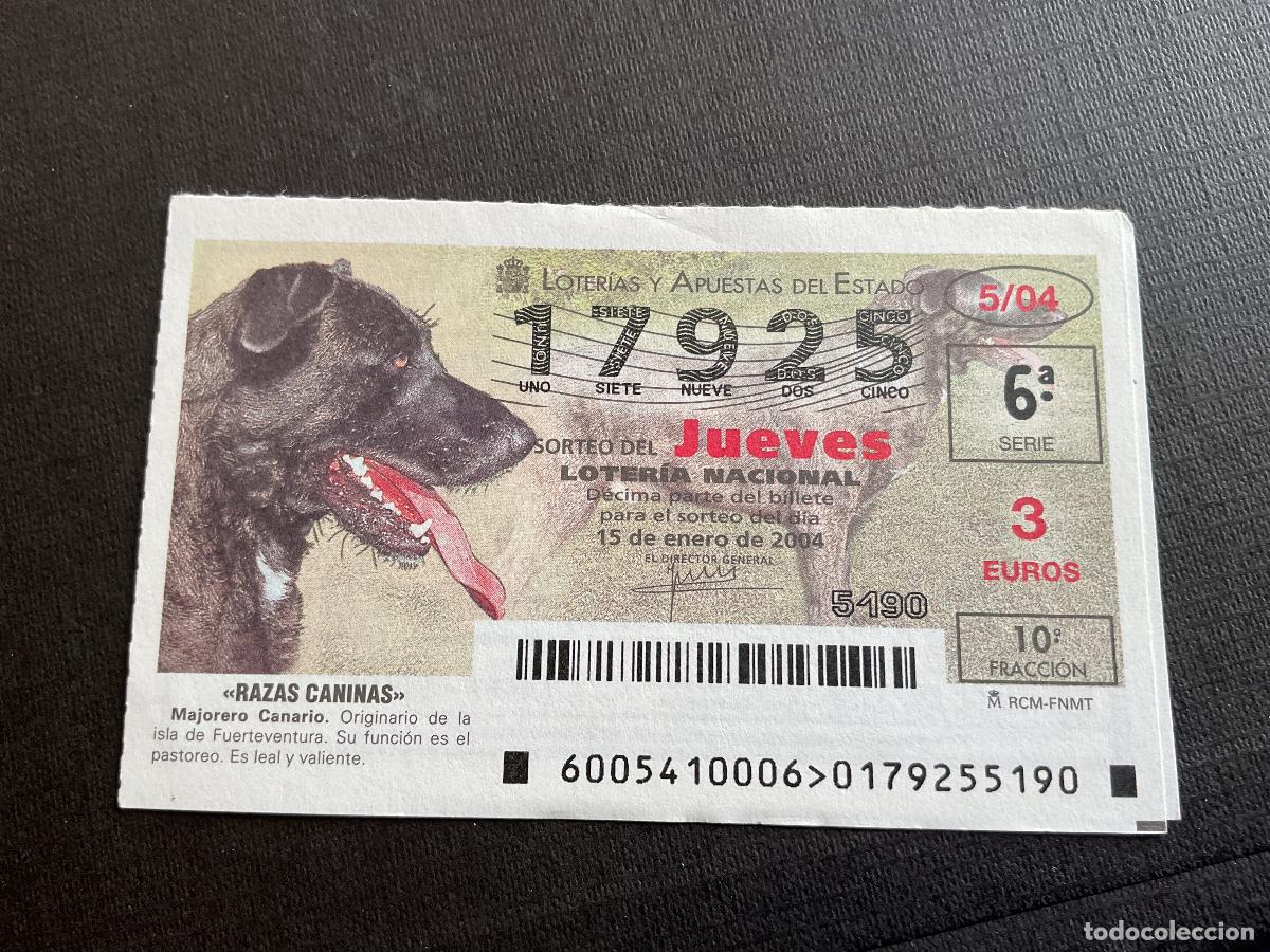 Nationale spanische Lotterie: DECIMO LOTERIA JUEVES N&ordm; 17925 SORTEO 05 A&Ntilde;O 2004