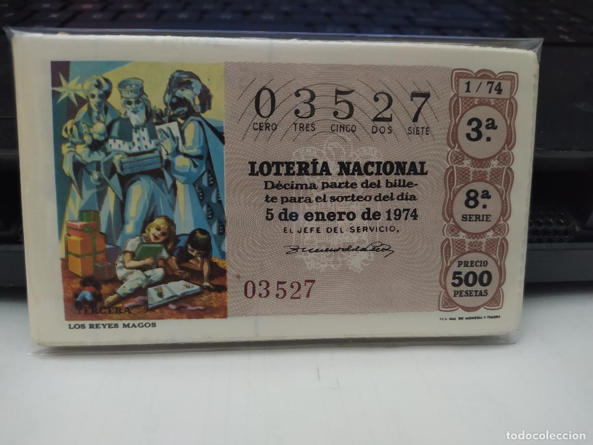 Nationale spanische Lotterie: LOTER&Iacute;A NACIONAL DEL S&Aacute;BADO - A&Ntilde;O 1974 COMPLETO -