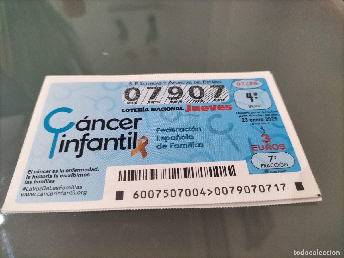 Loterie Nationale: 1 D&Eacute;CIMO LOTERIA JUEVES 23 ENERO 2025 - 7/25 - FEDERACI&Oacute;N ESPA&Ntilde;OLA FAMILIAS CANCER INFANTIL