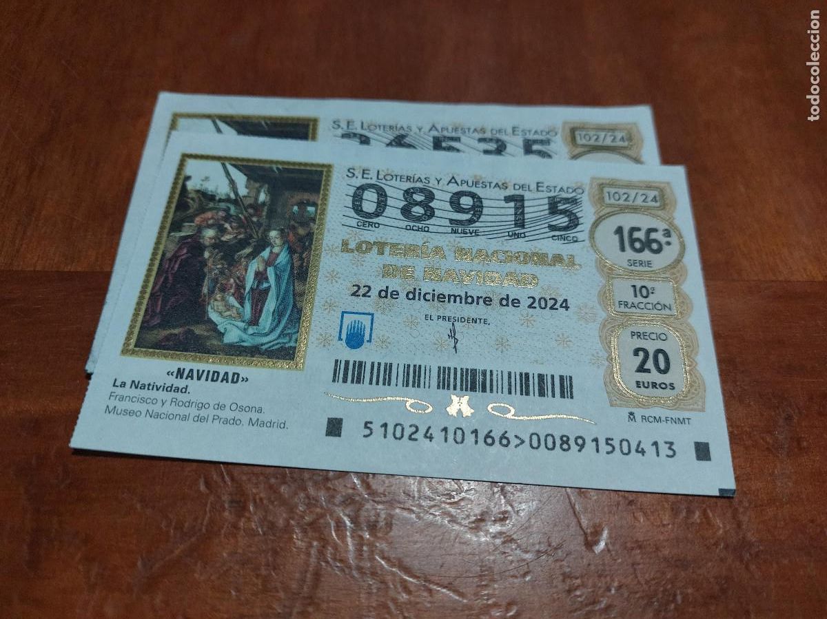 Lotteria Nationale Spagnola: 08915. D&Eacute;CIMO DE LOTERIA DE NAVIDAD DE 22 DE DICIEMBRE DE 2024. BUEN ESTADO