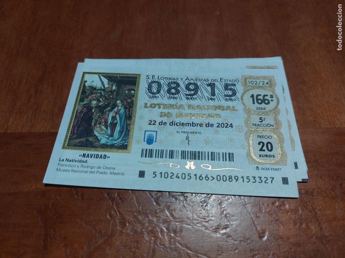 Lotteria Nationale Spagnola: 08915. D&Eacute;CIMO DE LOTERIA DE NAVIDAD DE 22 DE DICIEMBRE DE 2024. BUEN ESTADO
