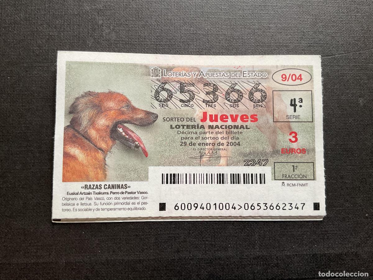 National Spanish Lottery: DECIMO LOTERIA JUEVES N&ordm; 65366 SORTEO 09 A&Ntilde;O 2004