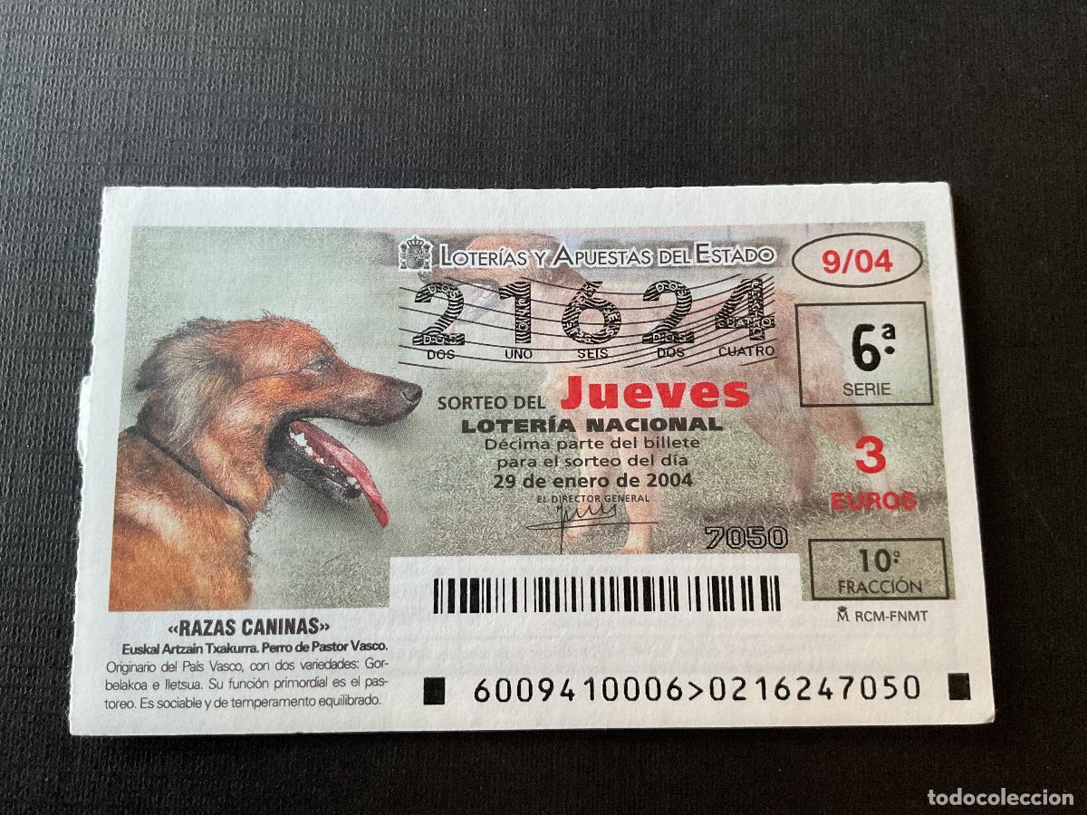 National Spanish Lottery: DECIMO LOTERIA JUEVES N&ordm; 21624 SORTEO 09 A&Ntilde;O 2004