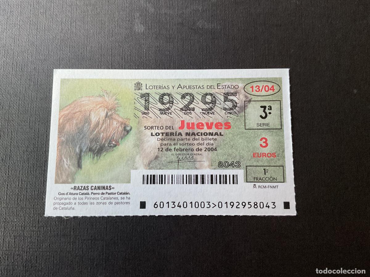 National Spanish Lottery: DECIMO LOTERIA JUEVES N&ordm; 19295 SORTEO 13 A&Ntilde;O 2004