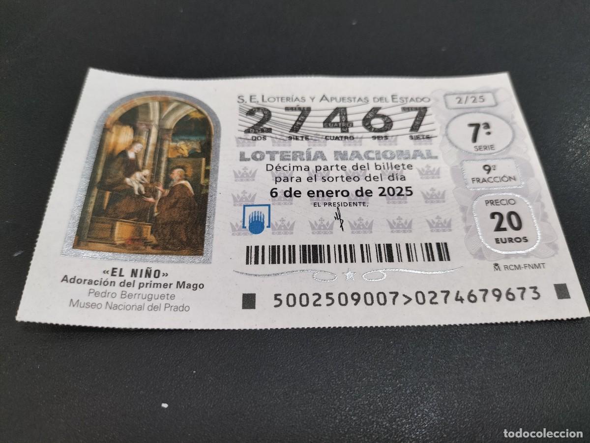 National Spanish Lottery: 1 D&Eacute;CIMO LOTERIA SABADO 6 ENERO 2025 - 2/25 - EL NI&Ntilde;O REYES MAGOS PRADO
