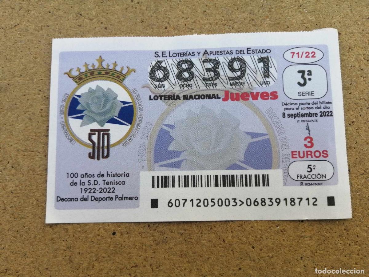 Nationale spanische Lotterie: DECIMO LOTERIA JUEVES 8 SEPTIEMBRE 2022