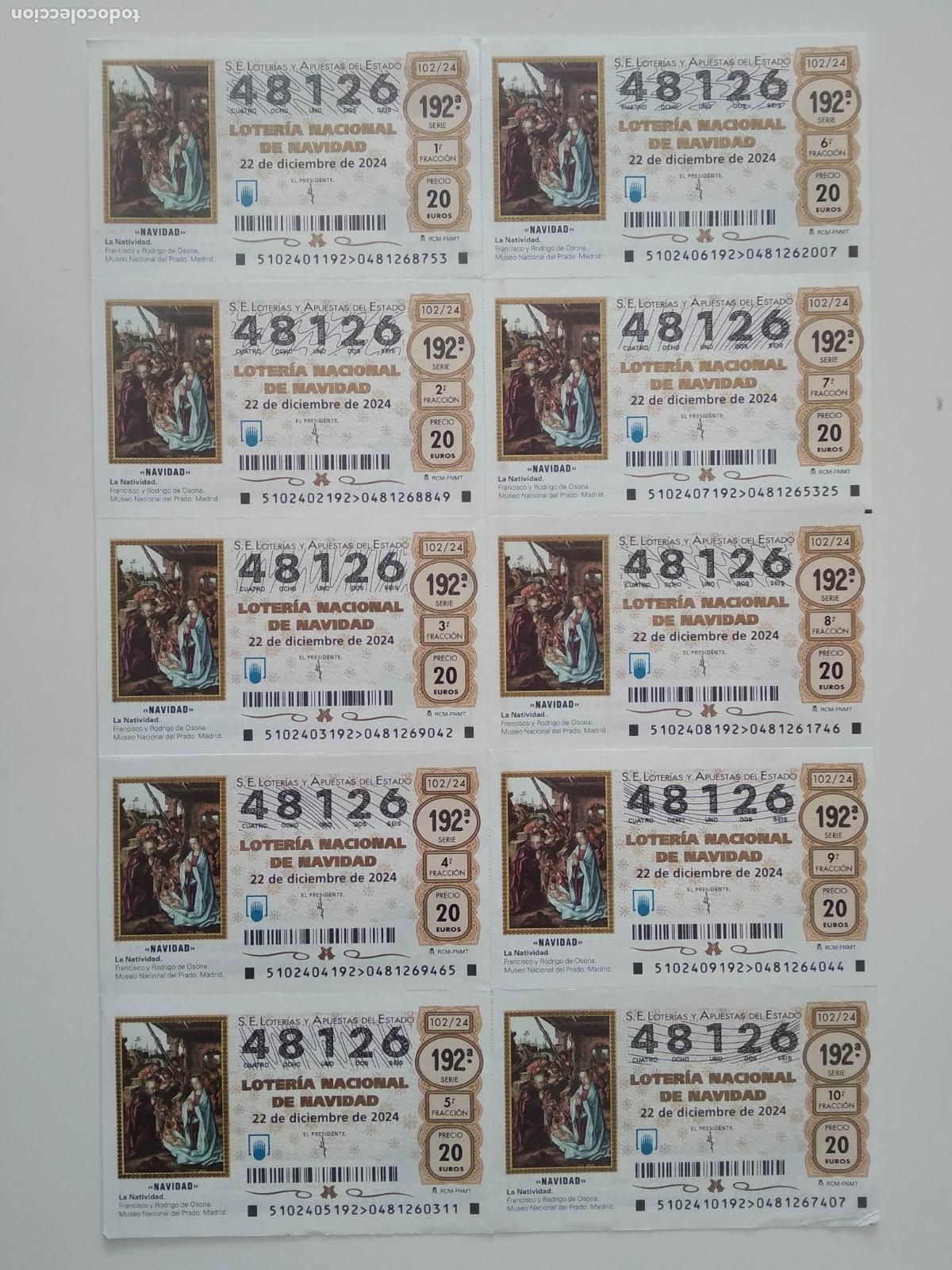 Nationale spanische Lotterie: BILLETE COMPLETO DE LOTERIA NACIONAL A&Ntilde;O 2024 SORTEO N&ordm; 102