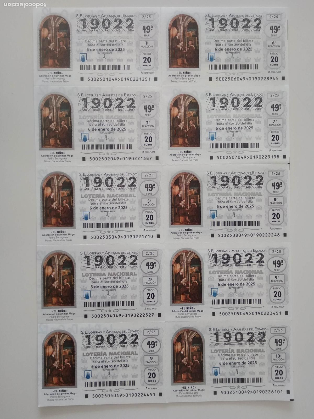 Nationale spanische Lotterie: BILLETE COMPLETO DE LOTERIA NACIONAL A&Ntilde;O 2025 SORTEO N&ordm; 2 EL NI&Ntilde;O