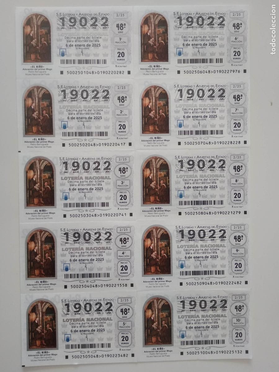 Nationale spanische Lotterie: BILLETE COMPLETO DE LOTERIA NACIONAL A&Ntilde;O 2025 SORTEO N&ordm; 2 EL NI&Ntilde;O