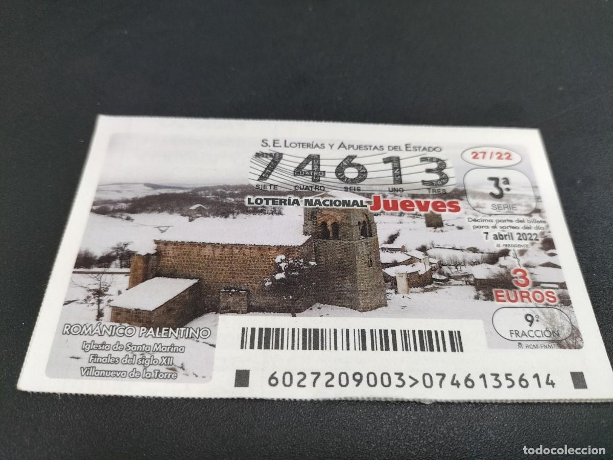 Loterie Nationale: 1 DECIMO LOTERIA JUEVES 7 ABRIL 2022 - 27/22 - IGLESIA DE STA MARINA ( PALENCIA - ROMANICO PALENTINO