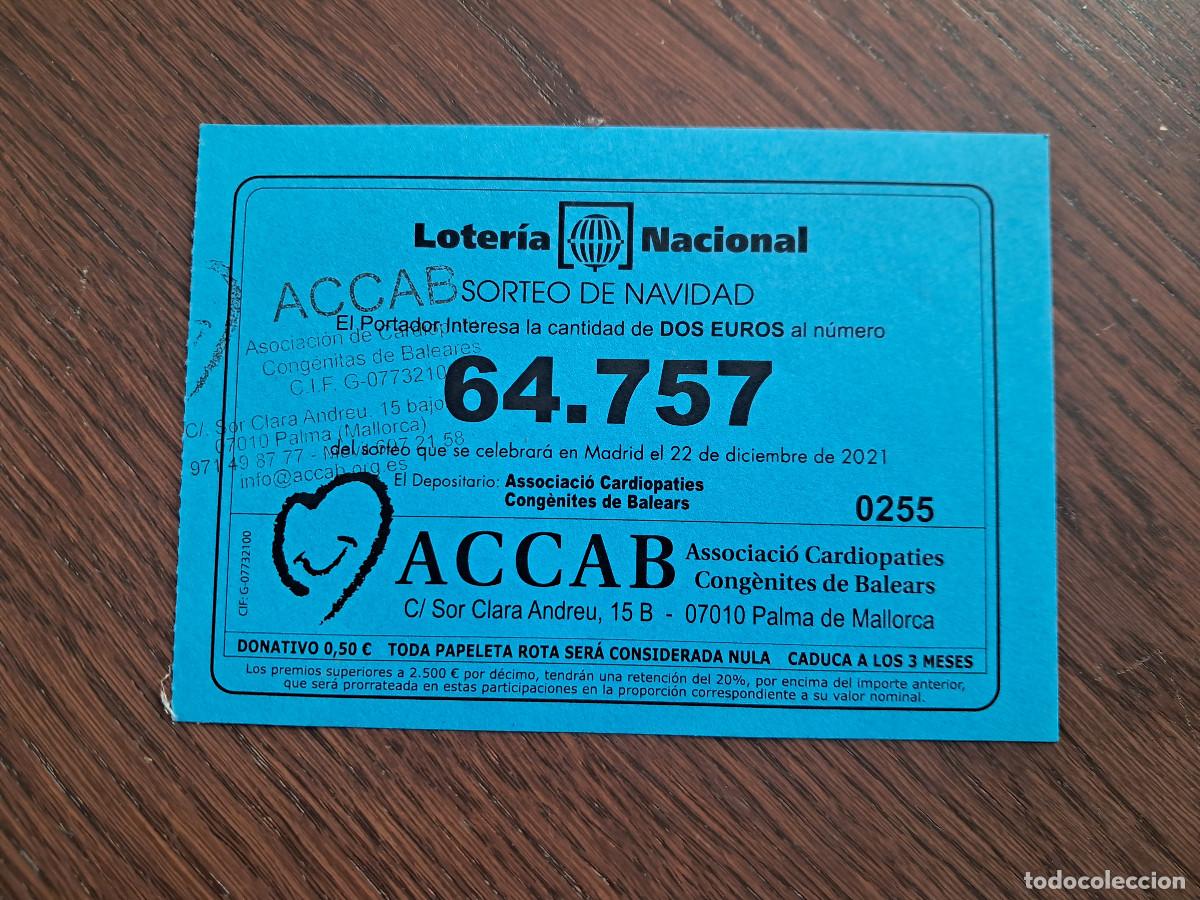 National Spanish Lottery: participaci&oacute;n loter&iacute;a de navidad, 22-12-21, ACCAB, associaci&oacute; cardiopaties cong&egrave;nites Balears.