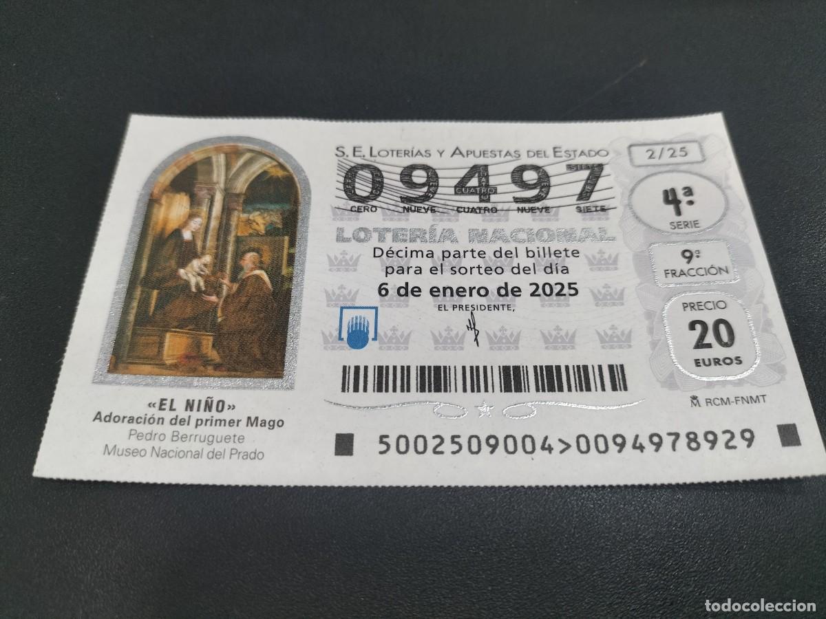 Loter&iacute;a Nacional: 1 D&Eacute;CIMO LOTERIA SABADO 6 ENERO 2025 - 2/25 - EL NI&Ntilde;O REYES MAGOS PRADO