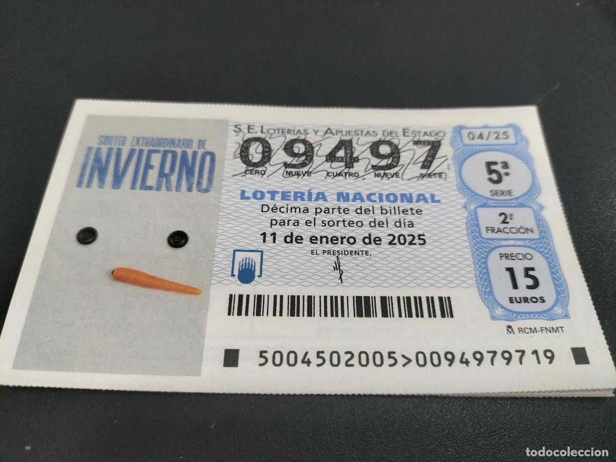 Nationale spanische Lotterie: 1 D&Eacute;CIMO LOTERIA SABADO 11 ENERO 2025 - 4/25 - SORTEO EXTRAORDINARIO INVIERNO