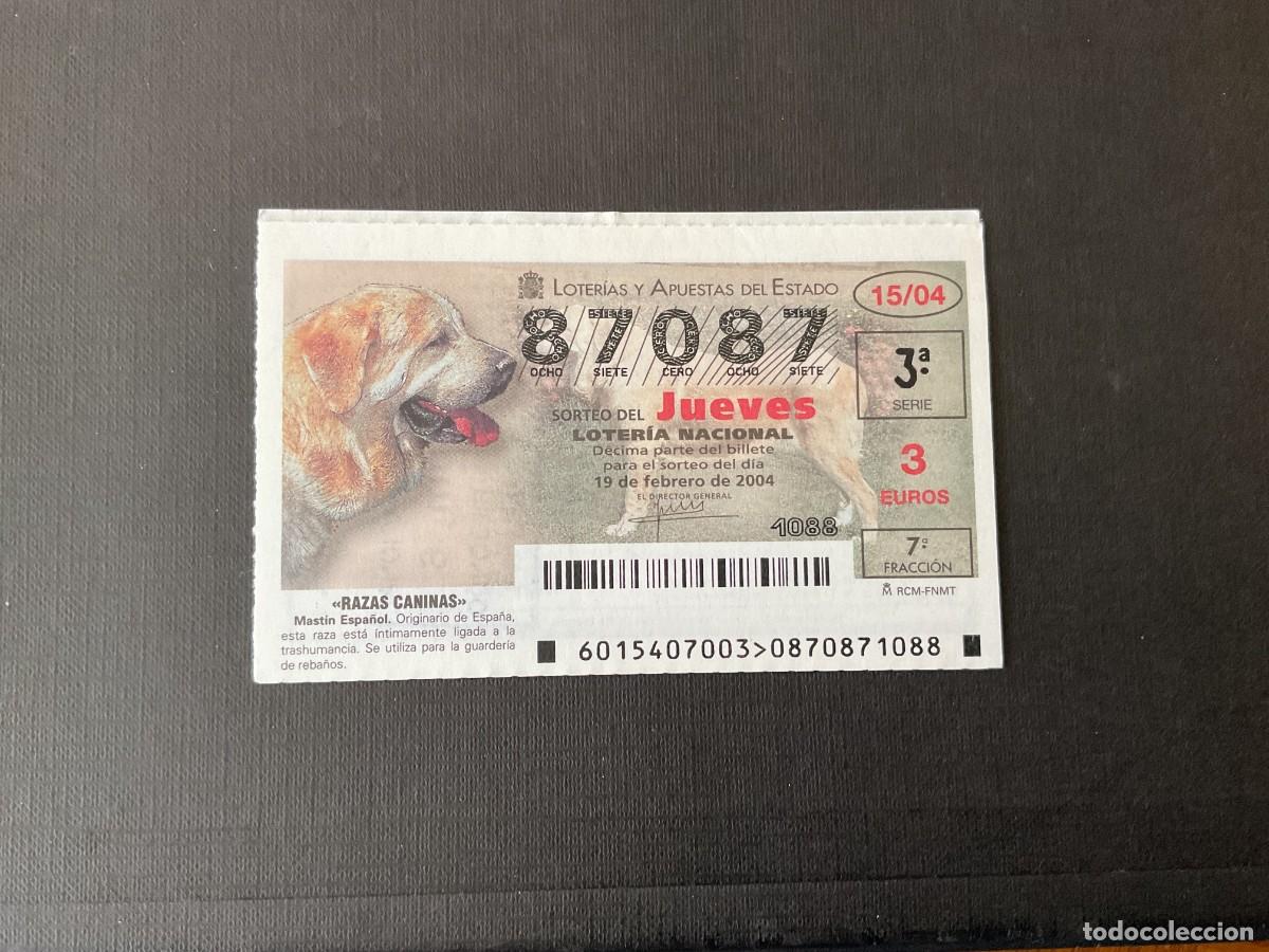 Nationale spanische Lotterie: DECIMO LOTERIA JUEVES N&ordm; 87087 SORTEO 15 A&Ntilde;O 2004