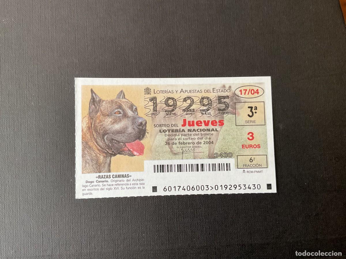 Nationale spanische Lotterie: DECIMO LOTERIA JUEVES N&ordm; 19295 SORTEO 17 A&Ntilde;O 2004