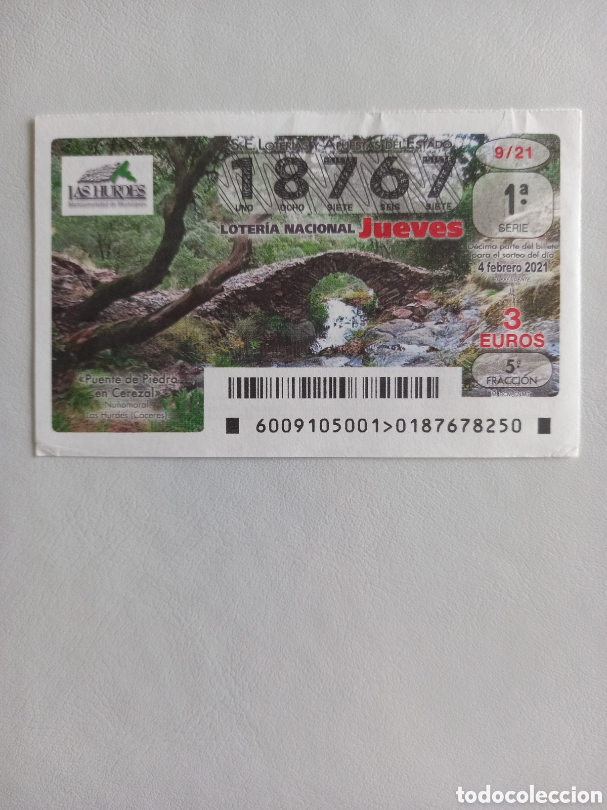 Loterie Nationale: LOTER&Iacute;A 4 FEBRERO 2021 - PUENTE DE PIEDRA EN CEREZAL. NU&Ntilde;OMORAL, LAS HURDES (C&Aacute;CERES)