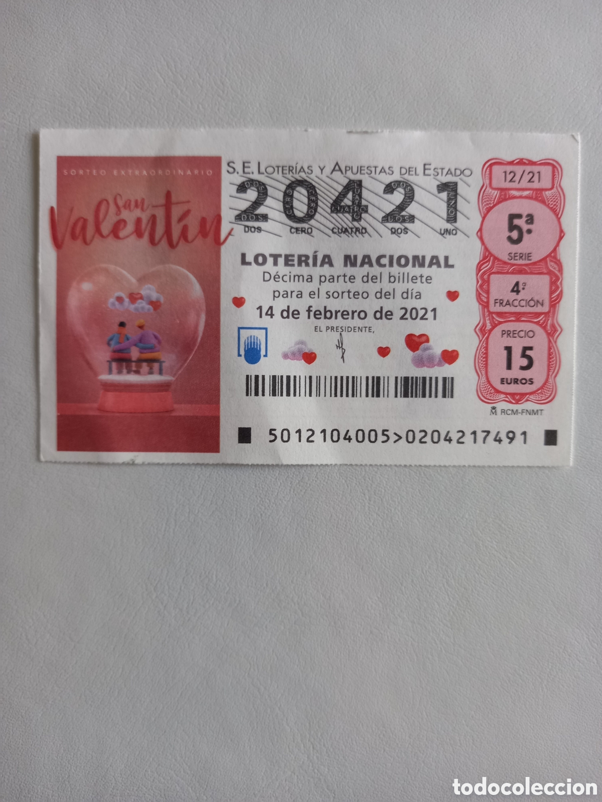 Nationale spanische Lotterie: LOTER&Iacute;A 14 FEBRERO 2021 - SORTEO EXTRAORDINARIO SAN VALENT&Iacute;N