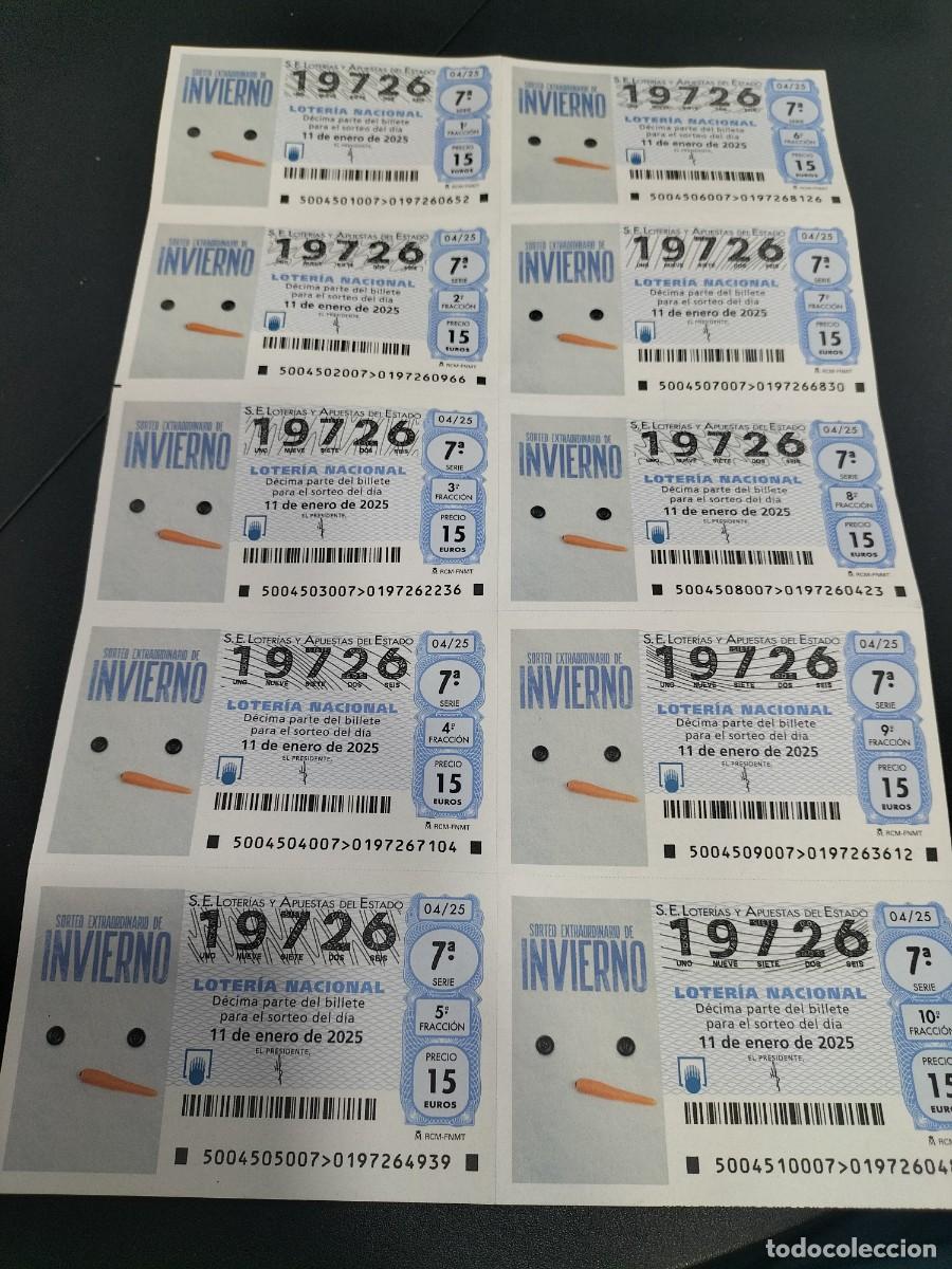 Nationale spanische Lotterie: 1 BILLETE LOTERIA SABADO 11 ENERO 2025 - 4/25 - SORTEO EXTRAORDINARIO INVIERNO