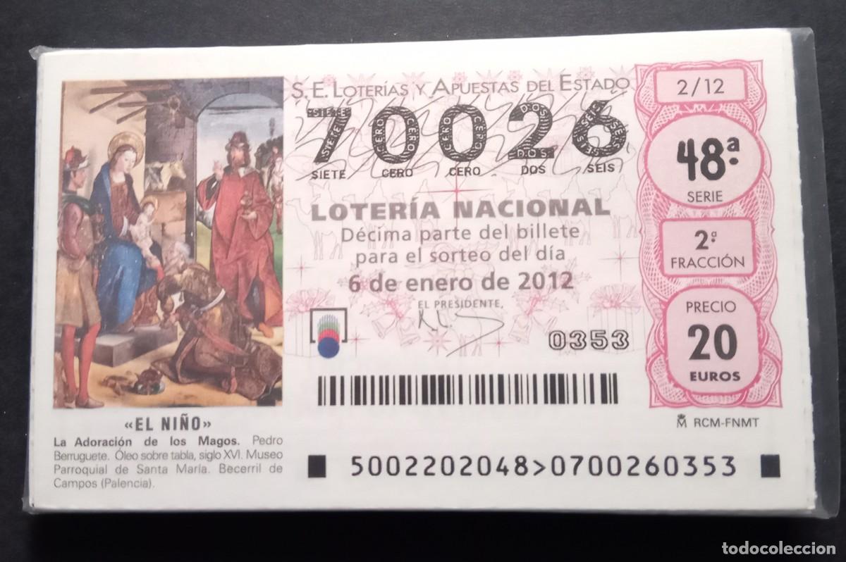 Nationale spanische Lotterie: LOCS2 A&Ntilde;O 2012 COLECCION COMPLETA DE LOTERIA NACIONAL DE LOS SABADOS A&Ntilde;O 2012