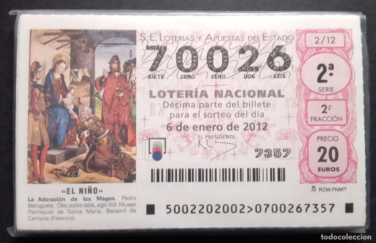 Nationale spanische Lotterie: LOCS2 A&Ntilde;O 2012 COLECCION COMPLETA DE LOTERIA NACIONAL DE LOS SABADOS A&Ntilde;O 2012