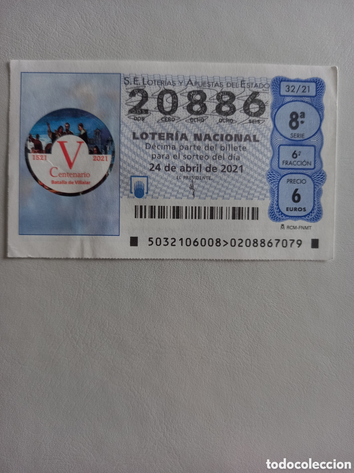National Spanish Lottery: LOTER&Iacute;A 24 ABRIL 2021 - V CENTENARIO BATALLA DE VILLALAR