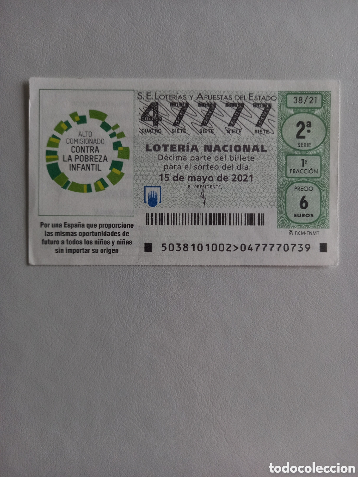 National Spanish Lottery: LOTER&Iacute;A 15 MAYO 2021 - ALTO COMISIONADO CONTRA LA POBREZA INFANTIL