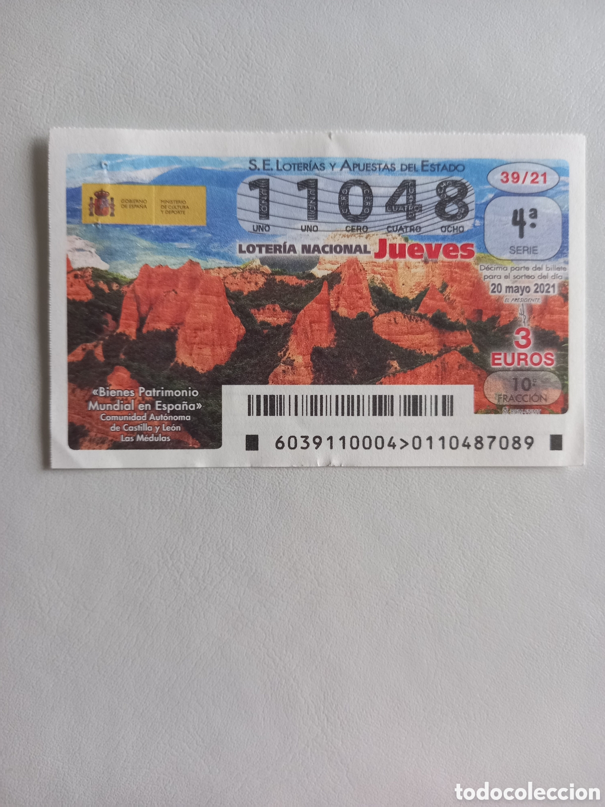 National Spanish Lottery: LOTER&Iacute;A 20 MAYO 2021 - PATRIMONIO MUNDIAL: LAS M&Eacute;DULAS (CASTILLA Y LE&Oacute;N)