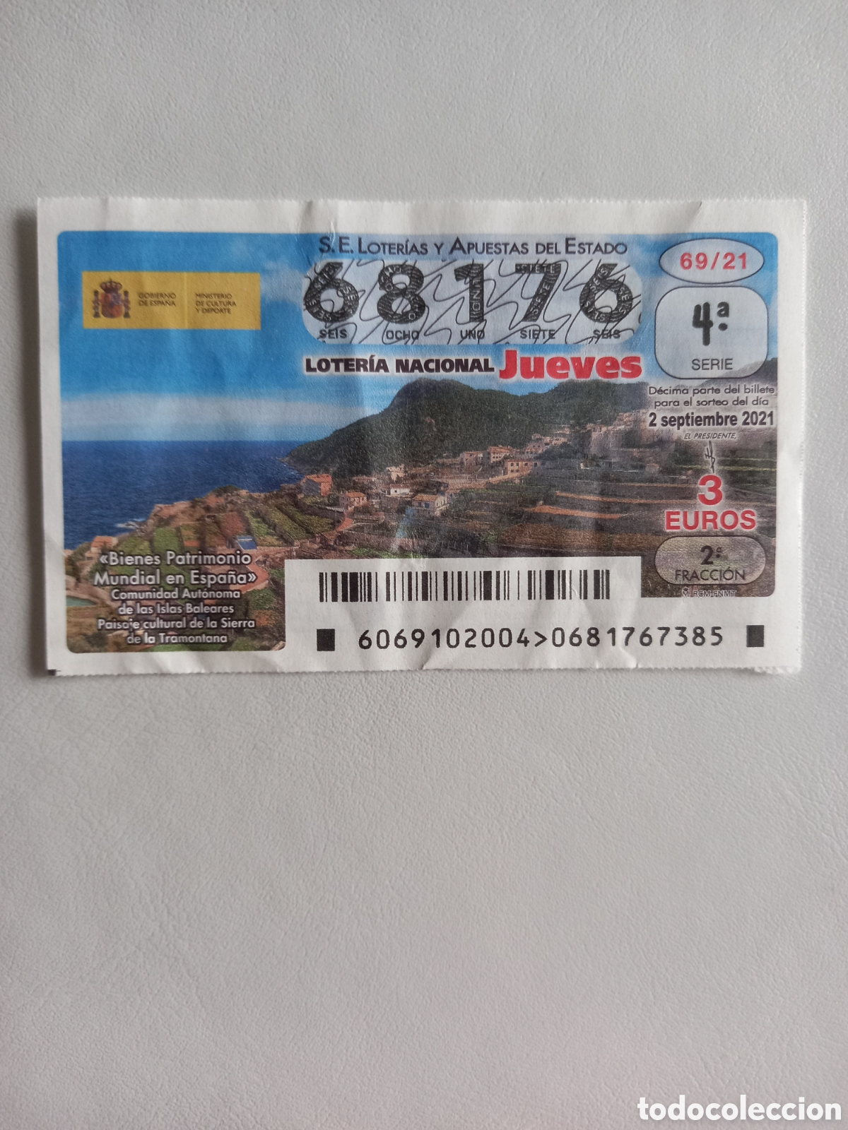 Loterie Nationale: LOTER&Iacute;A 2 SEPTIEMBRE 2021 - PATRIMONIO MUNDIAL: PAISAJE CULTURAL DE LA SIERRA DE LA TRAMONTANA